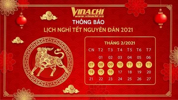 Vinachi thông báo lịch nghỉ tết Nguyên Đán 2021
