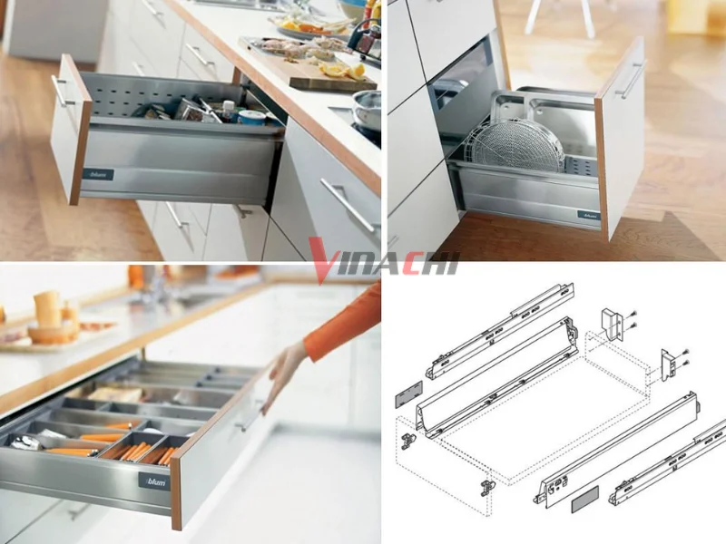 Hướng dẫn cách chọn mua và sử dụng ray trượt ngăn kéo tủ bếp