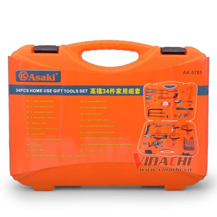 Bộ dụng cụ gia đình Asaki 34 chi tiết AK-9785